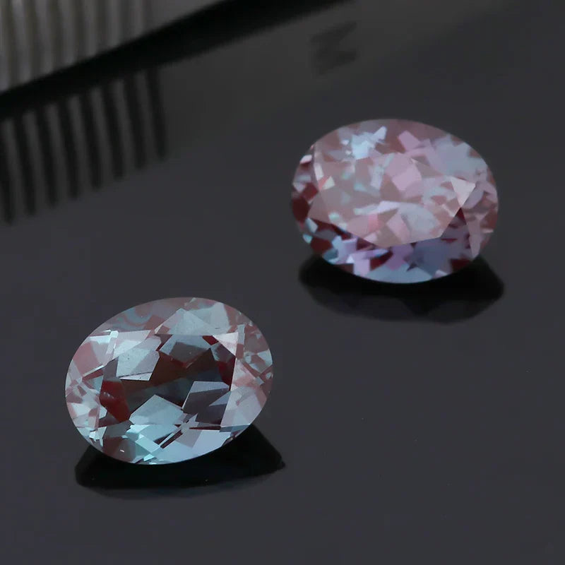 1-8ct Oval Cut Lab Grown Alexandrited Loose Stone Synthesis Alexandrited Gemstone for Diy Jewelry Making Ring Earrings